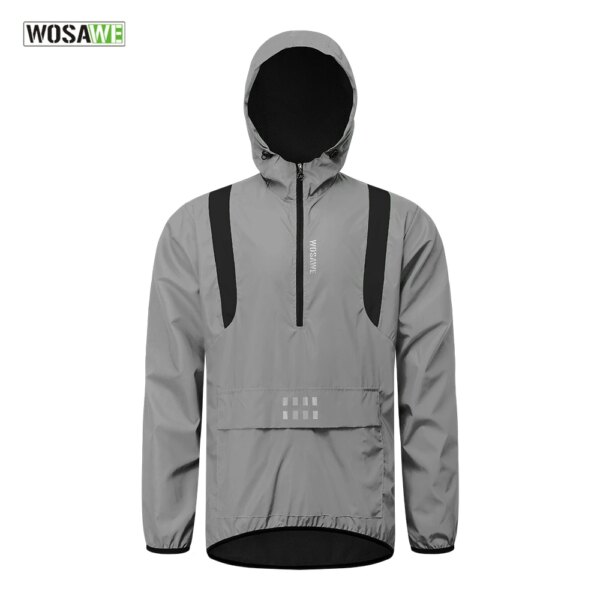 WOSAWE-Chaqueta reflectante para ciclismo, cortavientos con capucha, resistente al viento, impermeable, ropa para bicicleta de montaña, abrigo de viento, Tops para montar en bicicleta de carretera
