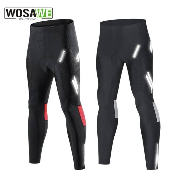 WOSAWE, pantalones de ciclismo para hombre, pantalones para montar en bicicleta de montaña, ropa de verano de secado rápido, pantalones largos para bicicleta MTB con bolsillo trasero con cremallera