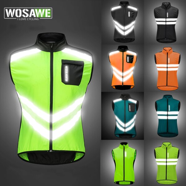 WOSAWE-Chaleco de ciclismo para hombre, chaleco reflectante de seguridad para bicicleta, chaleco sin mangas, camiseta para bicicleta de montaña y carretera, ropa para ciclismo y pesca