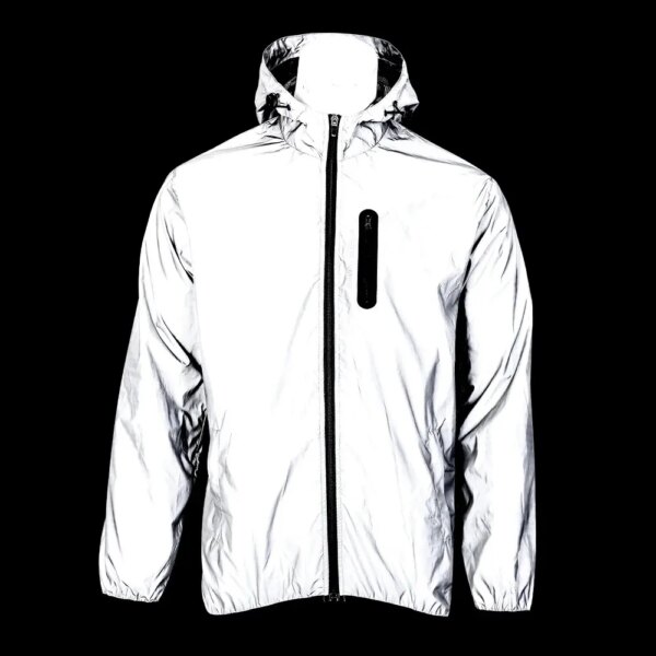 WOSAWE-Chaqueta reflectante para hombre, chaqueta de ciclismo brillante nocturna, cortavientos para bicicleta de montaña de alta visibilidad, abrigo deportivo de viaje