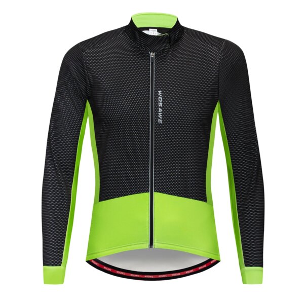 WOSAWE, chaquetas térmicas de invierno para ciclismo para hombre, chaqueta para correr para bicicleta MTB, cortavientos Softshell reflectante transpirable a prueba de viento