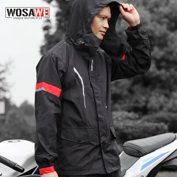 WOSAWE-chubasquero para motociclista para hombre y mujer, chubasquero para Motocross, chaqueta, pantalones, ropa impermeable para la lluvia, ropa para motociclista