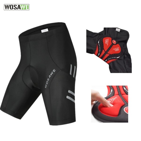 WOSAWE pantalones cortos reflectantes acolchados 5D para Ciclismo a prueba de golpes pantalones cortos para bicicleta MTB pantalones cortos para bicicleta de carretera Ropa Ciclismo medias para hombres y mujeres