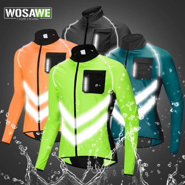 WOSAWE-cortavientos reflectante para ciclismo para hombre, chaqueta para bicicleta de montaña, abrigo para Moto a prueba de viento, ropa para acampar, pescar y ciclismo, Jersey multiusos