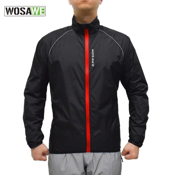 WOSAWE, chaqueta reflectante impermeable para ciclismo para hombre, chaqueta de manga larga para bicicleta de montaña, chaqueta para correr, cortavientos para bicicleta de montaña