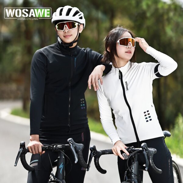 WOSAWE Solfshell MTB chaqueta de invierno a prueba de viento chaquetas térmicas de lana para ciclismo grava mujer hombre bicicleta de carreras abrigo de manga larga cálido