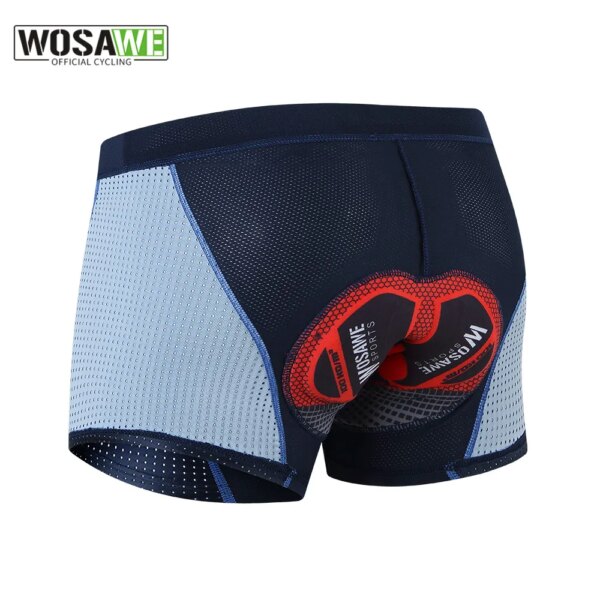 WOSAWE, pantalones cortos de ciclismo mejorados, ropa interior de ciclismo para hombre, ropa interior acolchada a prueba de golpes para bicicleta, ropa interior para bicicleta de carretera MTB, pantalones cortos para hombre