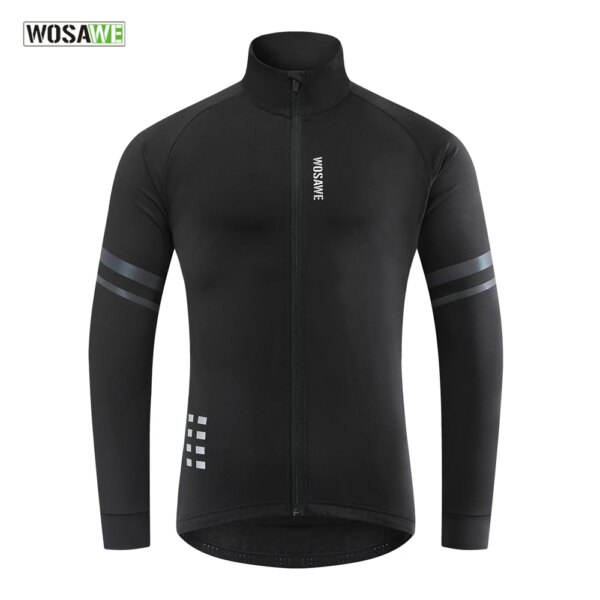 WOSAWE chaqueta cálida de lana de invierno chaqueta térmica de ciclismo Jersey largo abrigo para correr motorista montar en carretera ropa de bicicleta Mtb