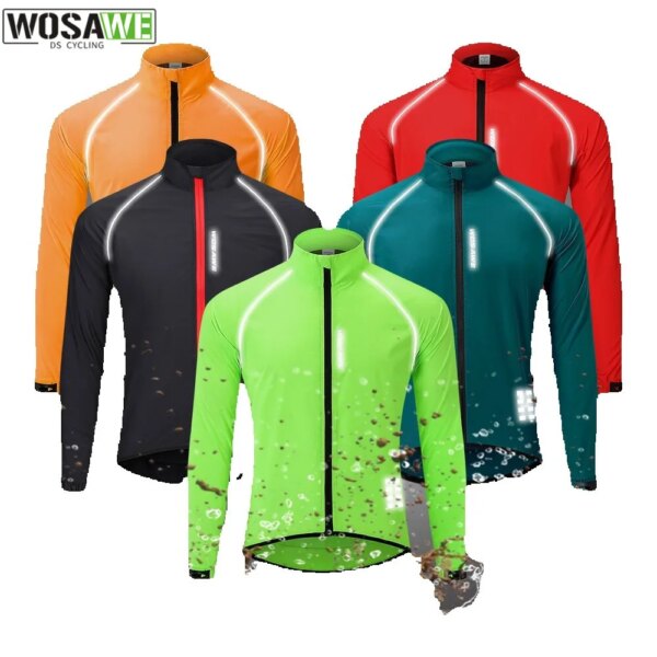 WOSAWE impermeable cortavientos para ciclismo ultraligero MTB bicicleta lluvia chaqueta impermeable deporte al aire libre ropa de ciclismo a prueba de viento