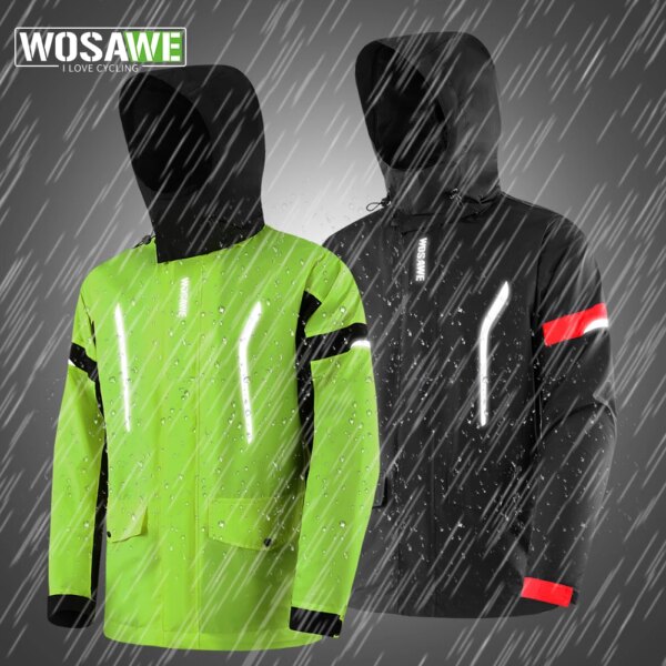 WOSAWE impermeable hombres mujeres ligero con capucha chubasquero al aire libre motocicleta Camping senderismo ciclismo escalada chaqueta