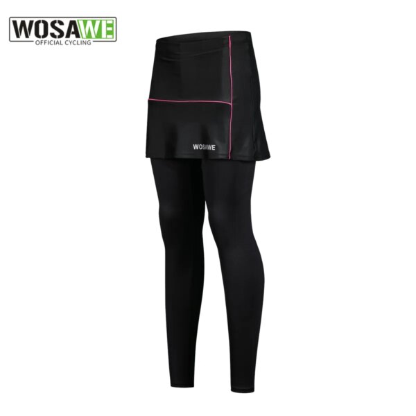 WOSAWE, pantalones largos para bicicleta para mujer, mallas transpirables para bicicleta de carretera, pantalones de ciclismo, minifaldas transpirables de secado rápido con acolchado de asiento 3D