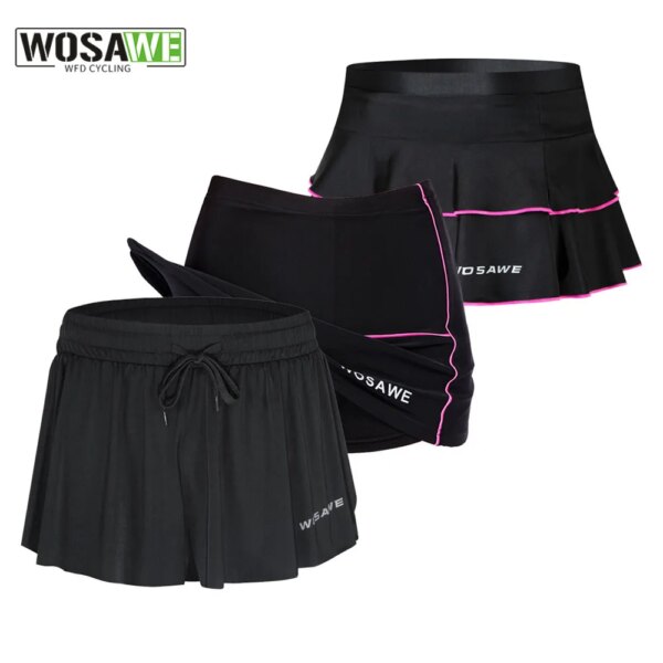 WOSAWE, falda de ciclismo para mujer, pantalones cortos de ciclismo de montaña suaves para la calle, ropa de abrigo con almohadilla de Gel 3D para montar en bicicleta, Falda corta inferior, ropa para bicicleta