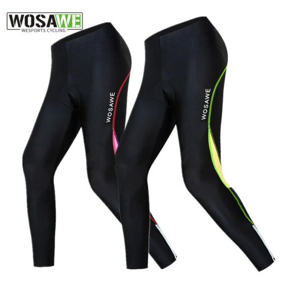 WOSAWE, pantalones de ciclismo para mujer, pantalones ajustados para bicicleta de montaña y carretera, acolchados, a prueba de golpes, ropa inferior para bicicleta, pantalones ajustados de secado rápido a prueba de viento para MTB