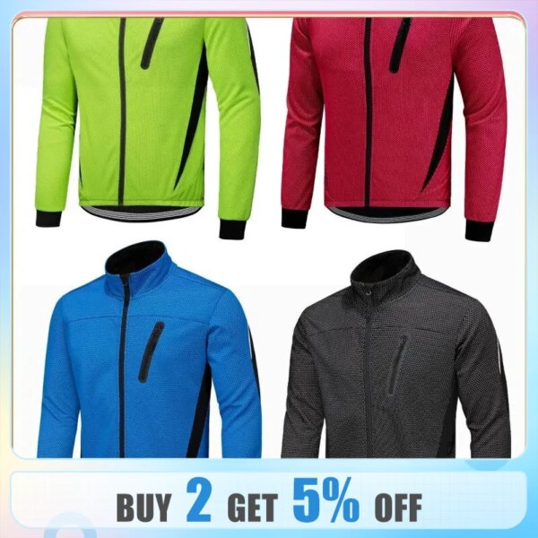 Cálido ciclismo deportes abrigo a prueba de viento lluvia chaqueta pesada invierno ciclismo ropa para hombres