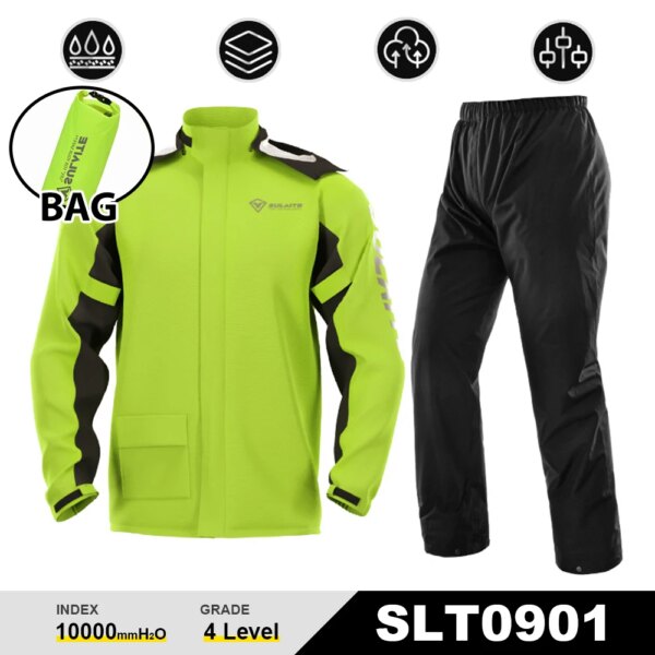 Traje de lluvia impermeable para ciclismo, chubasquero + Pantalones de lluvia, Poncho, chaqueta de lluvia para motocicleta, traje de lluvia para montar en patinete