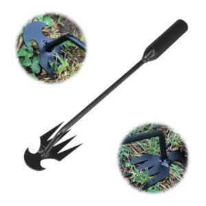 Herramienta extractora de malas hierbas, herramienta de deshierbe, deshierbe, 4 dientes, herramienta Manual de doble uso, herramientas de deshierbe manuales multifuncionales