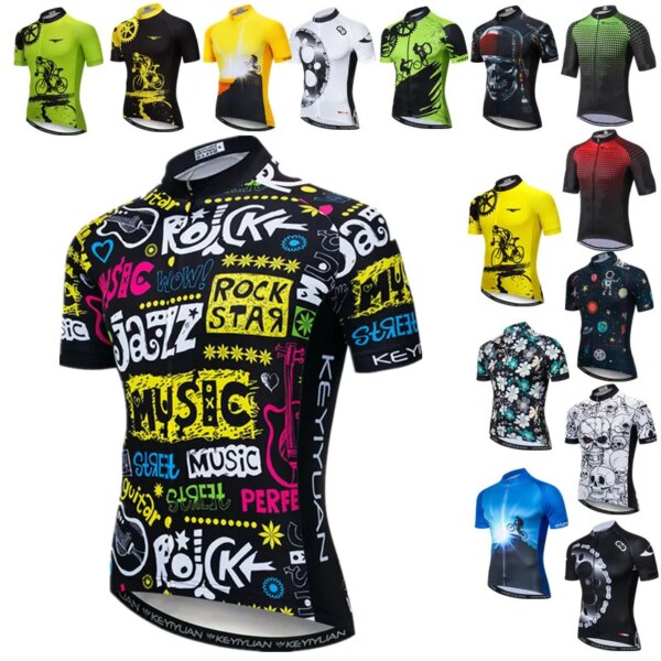 Weimostar Rock Music hombres Ciclismo Jersey Jazz Ciclismo ropa verano MTB bicicleta Jersey Tops camiseta de bicicleta de carreras Maillot Ciclismo