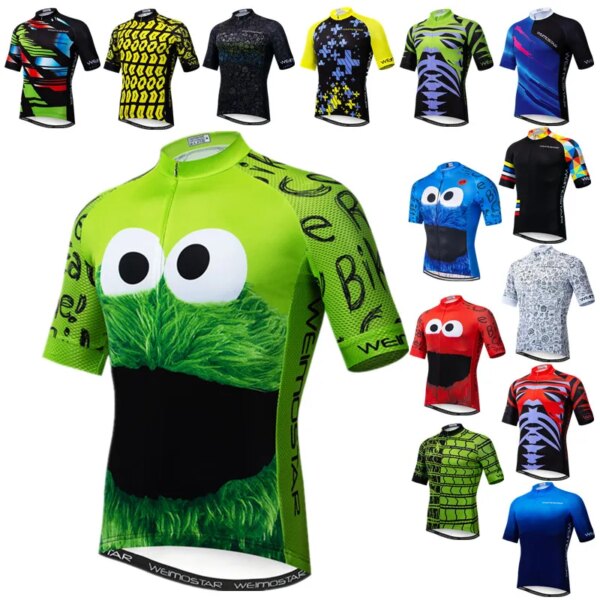 Weimostar-Camiseta de Ciclismo verde para hombre, ropa divertida para Ciclismo de galletas, Maillot, transpirable, para Ciclismo de montaña