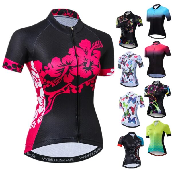 Weimostar, camiseta de Ciclismo para mujer, camiseta de verano de manga corta, ropa para bicicleta, Tops Pro Team MTB, camiseta para bicicleta, Tops, Maillot Ciclismo