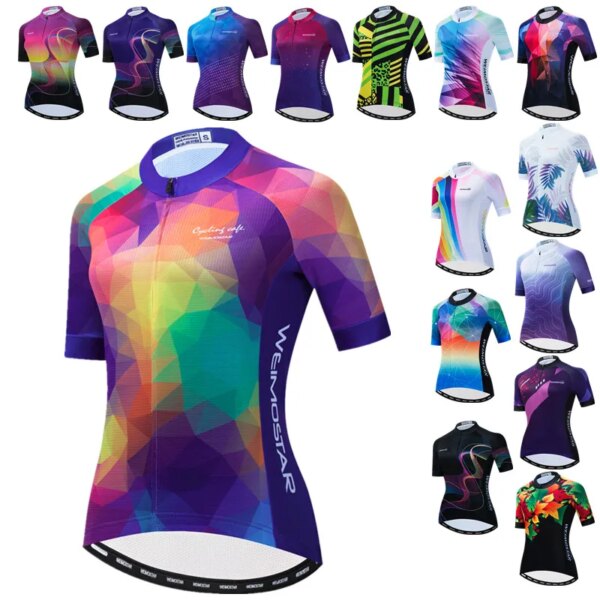 Weimostar-Camiseta de Ciclismo para mujer, Ropa de Ciclismo transpirable, Jersey de secado rápido para bicicleta de montaña, camiseta Anti-UV para Ciclismo