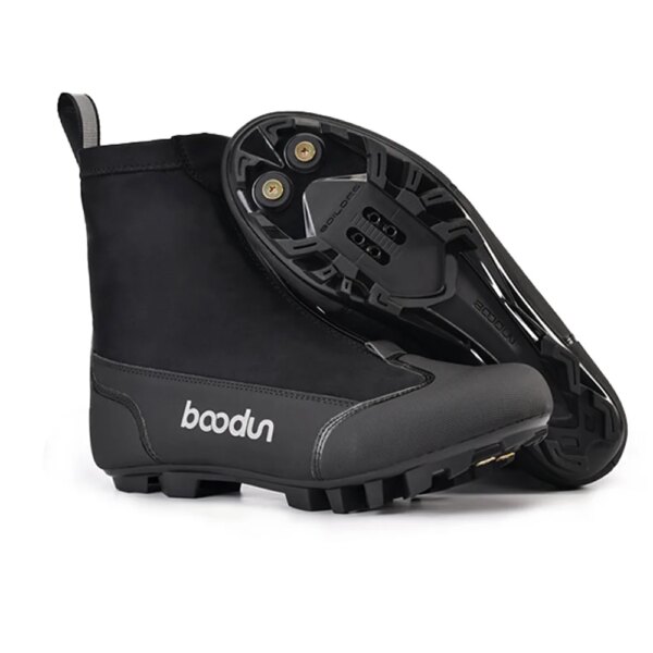 Botas de ciclismo de invierno, botas cálidas de nailon a prueba de viento para bicicleta de montaña, botas reflectantes, botas de conducción al aire libre ultraligeras