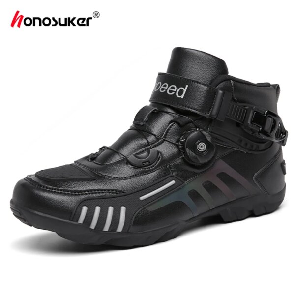 Zapatos de ciclismo de invierno para hombre y mujer, botas de moto, zapatillas de velocidad sin tacos para bicicleta de carretera, zapatos de bicicleta de motocross con Pedal plano