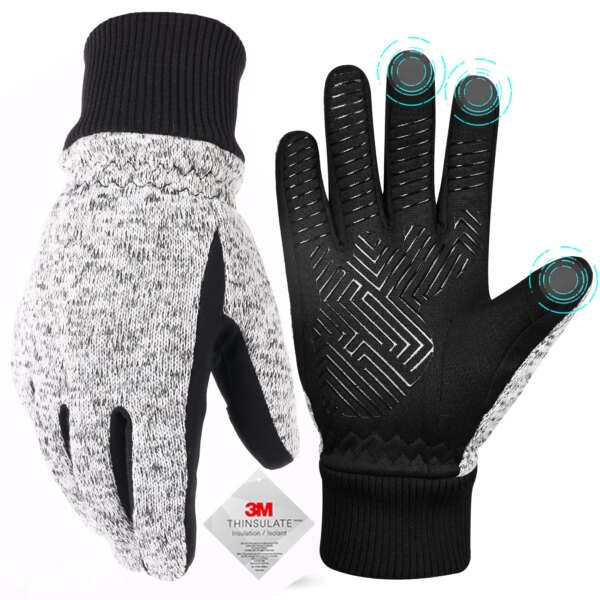 Guantes de invierno -10 ℃ 3M Thinsulate Guantes térmicos resistentes al frío Guantes cálidos para correr Pantalla táctil Guantes de ciclismo para bicicleta de carretera para hombres y mujeres