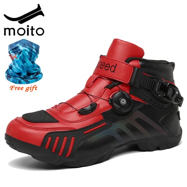 Botas de Ciclismo MTB de invierno, zapatillas altas para bicicleta de carretera, zapatillas de Ciclismo profesionales con autosujeción, zapatos para bicicleta, zapatos para motocicleta