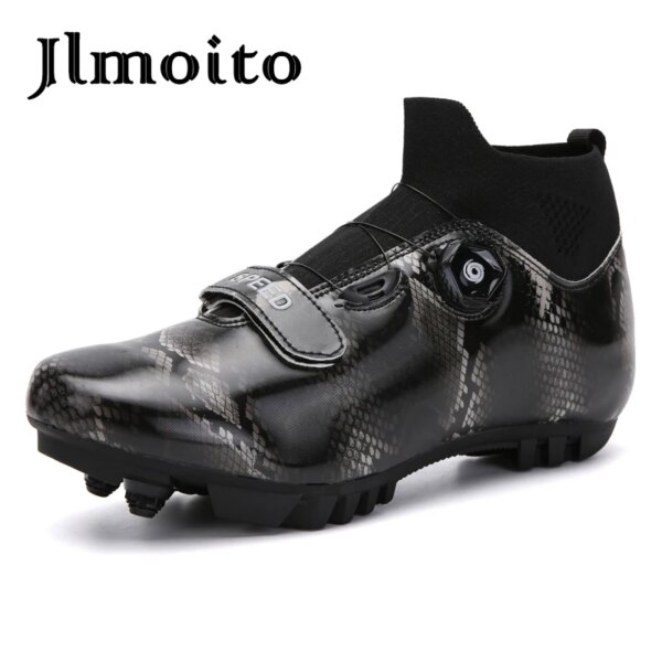 Zapatos de ciclismo para hombre y mujer, zapatillas impermeables de alta calidad para ciclismo de montaña o de carretera, con autosujeción, para velocidad de bicicleta de carbono