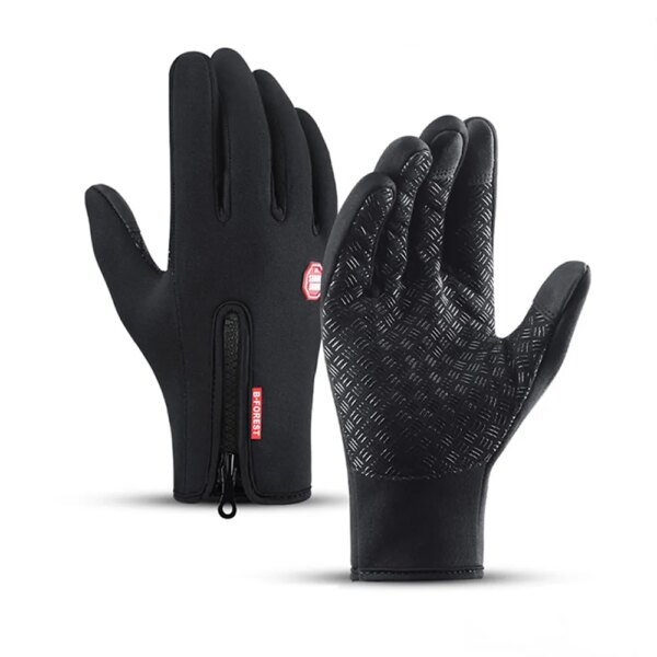 Guantes de invierno para hombre, guantes cálidos con pantalla táctil para deporte, pesca, a prueba de salpicaduras, esquí, ciclismo militar, Snowboard, guantes antideslizantes con cremallera para mujer