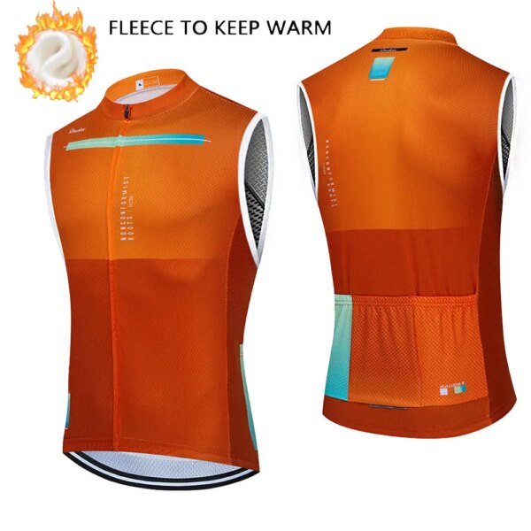 Chaleco térmico de lana para ciclismo para hombre, chaleco sin mangas para ciclismo, camisetas cálidas para bicicleta de montaña y carretera, Jersey de ciclismo para hombre 2022