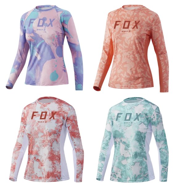 Jersey de mujer BAT FOX Jersey para descensos Camiseta de manga larga para bicicleta de montaña Camiseta de secado rápido Camiseta de Motocross ropa de MTB