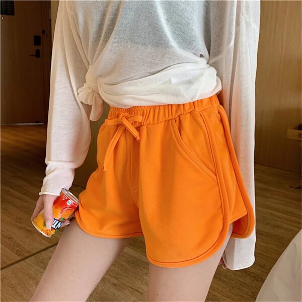Pantalones cortos sueltos informales para mujer, pantalones cortos de verano para correr, gimnasio, deportes, Yoga, con bolsillos, cintura elástica, pantalones cortos de ciclismo para niñas