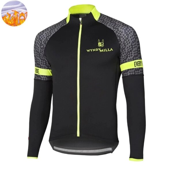 Wyndymilla-Chaqueta de invierno de manga larga para hombre, Jersey deportivo de lana para Ciclismo de montaña, ropa cálida para Ciclismo, chaqueta fría y cálida para exteriores