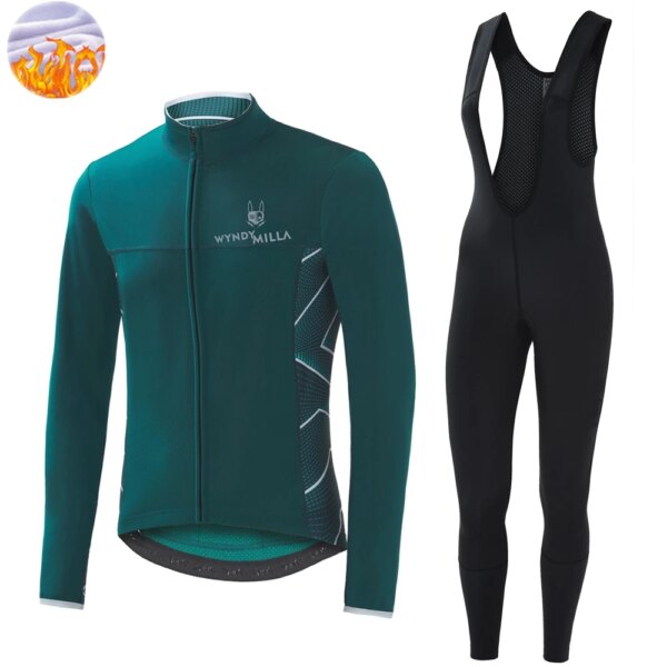 Wyndymilla invierno Ciclismo Jersey traje franela Mtb chaqueta traje Ciclismo cálido Unisex ropa deportiva resistir fuertes vientos contra el frío