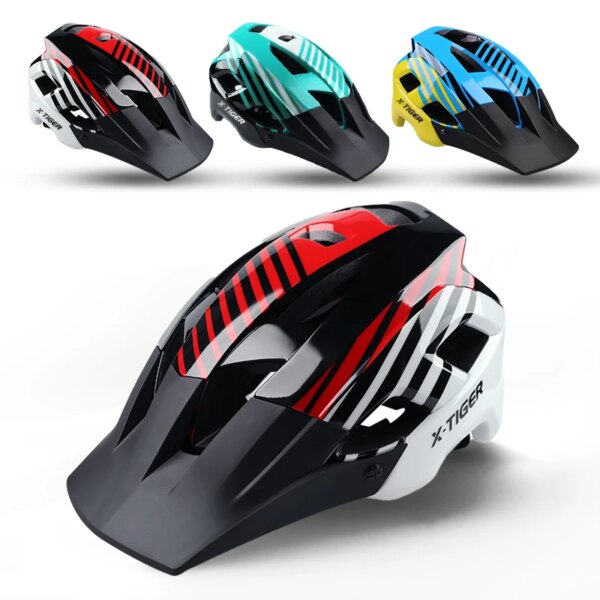 Casco de bicicleta X-TIGER con gafas magnéticas desmontables casco de ciclismo de montaña ligero casco de bicicleta MTB gorra de ciclismo