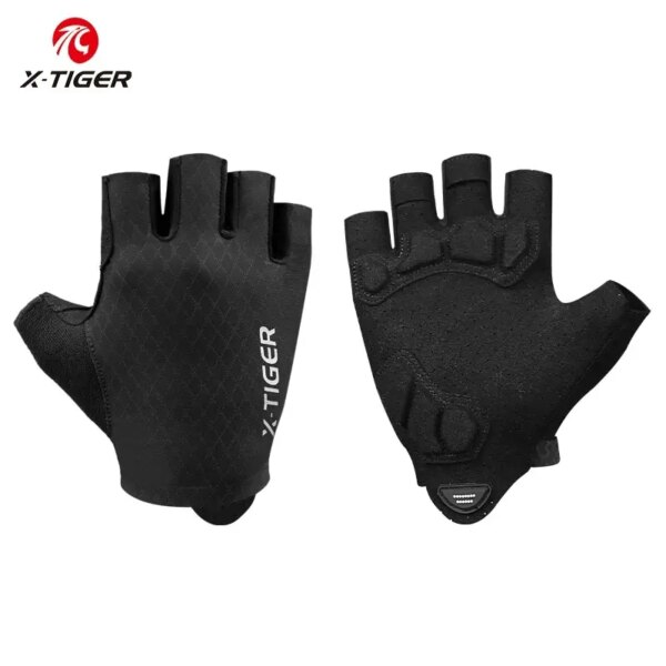 Guantes de ciclismo X-TIGER medio dedo a prueba de golpes resistentes al desgaste transpirables MTB guantes para bicicleta de carretera hombres mujeres equipo deportivo para bicicleta