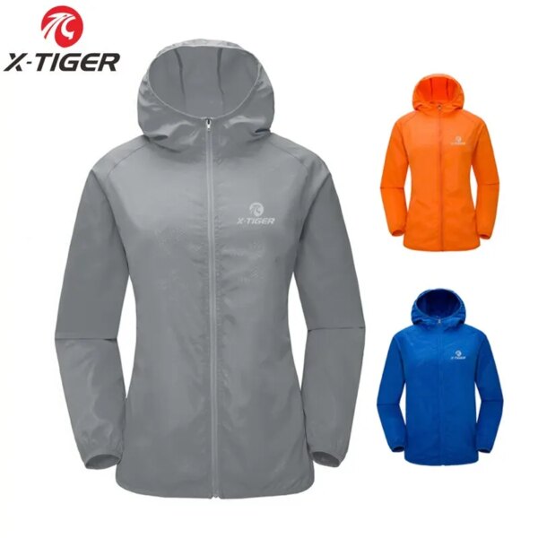 X-TIGER-Camiseta de ciclismo para hombre, cortavientos de secado rápido a prueba de viento, chaqueta de ciclismo con protección UV, chaqueta de carreras a prueba de salpicaduras, 2023