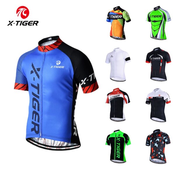 Camiseta de ciclismo X-TIGER para hombre, ropa para bicicleta de montaña, ropa de secado rápido para bicicleta de montaña, uniforme, ropa de ciclismo transpirable