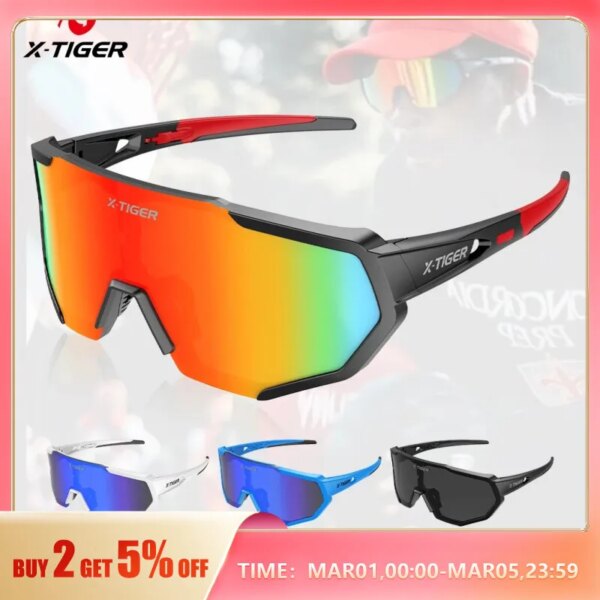 X-TIGER gafas polarizadas para ciclismo UV400 gafas protectoras para deportes al aire libre MTB PC equipo de ciclismo