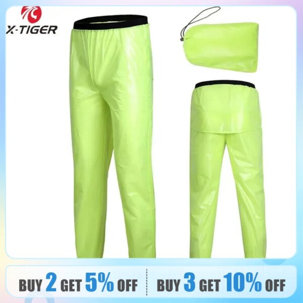 X-TIGER pantalones de lluvia para ciclismo, impermeables, de secado rápido, para ciclismo de montaña, deportes al aire libre, multiusos, para correr, senderismo, acampar, pescar y andar en bicicleta