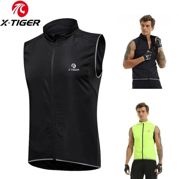 X-TIGER-Chaleco de ciclismo sin mangas, reflectante, a prueba de viento, protección solar Uitra, chaqueta de montañismo, ropa deportiva para ciclismo