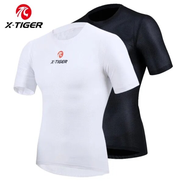 X-TIGER de Ciclismo para Hombre, camiseta interior transpirable de secado rápido con capas Base para bicicleta, Maillot de Ciclismo de malla de poliéster para Hombre