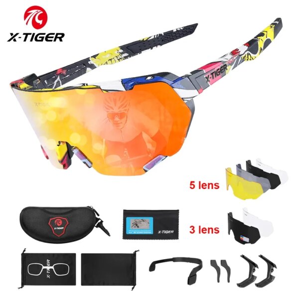 Gafas de sol polarizadas X-TIGER para ciclismo, gafas fotocromáticas para deportes al aire libre, gafas de sol para hombre y mujer, gafas de sol para bicicleta de carretera MTB