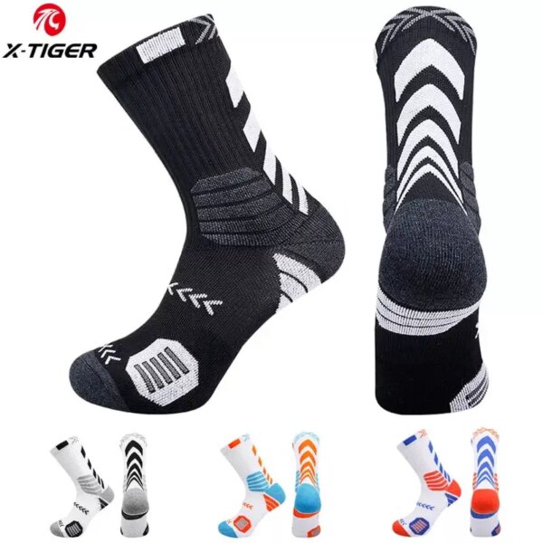 X-TIGER calcetines deportivos para ciclismo, calcetines aerodinámicos de algodón transpirables, calcetines para bicicleta, correr, senderismo, Camping, fútbol, ​​baloncesto, calcetines Unisex