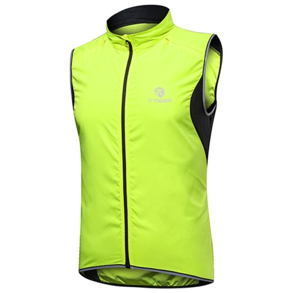 X-TIGER Chaleco de ciclismo a prueba de viento, chaleco reflectante de seguridad sin mangas a prueba de lluvia, chaqueta para bicicleta de montaña, chaqueta para lluvia de secado rápido para deportes al aire libre