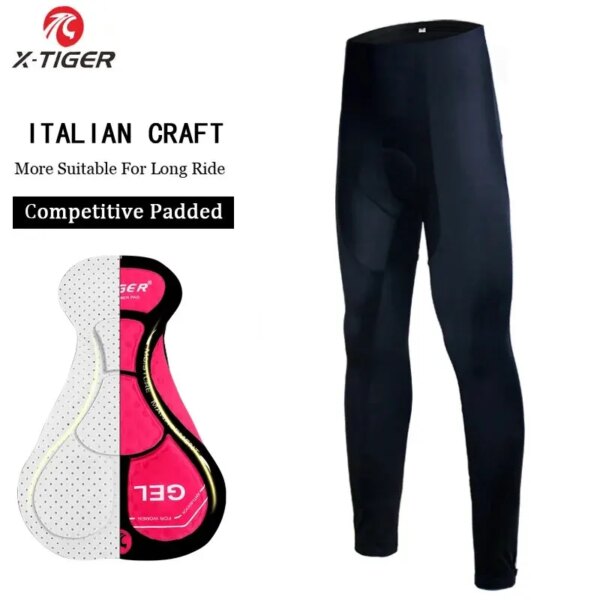 Pantalones de ciclismo x-tiger, pantalones de ciclismo Coolmax para primavera y otoño, pantalones de ciclismo profesionales con almohadilla de Gel 5D negros, pantalones de Lycra