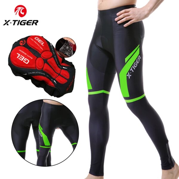 X-Tiger harina verde pantalones de ciclismo pantalones de ciclismo con almohadilla de Gel 5D pantalones de ciclismo pantalones de ciclismo 100% Lycra pantalones de bicicleta