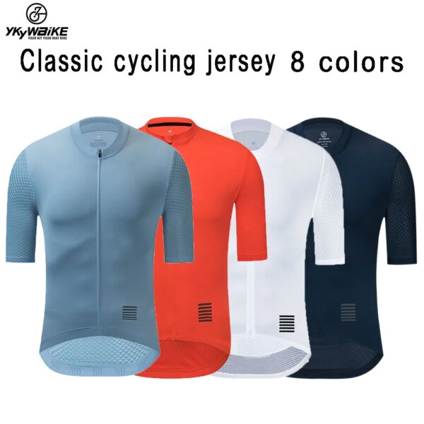 YKYWBIKE-Camiseta de ciclismo profesional para hombre, pantalones cortos transpirables de manga corta, ropa para bicicleta con bolsillos, ciclismo de montaña y carretera, verano 2024