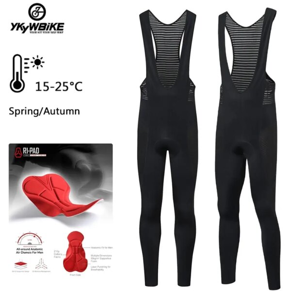 YKYWBIKE-pantalones de ciclismo de otoño para hombre, pantalones largos para bicicleta profesional, pantalones con tirantes de ciclismo transpirables y frescos, pantalones ajustados para montar en bicicleta de montaña de secado rápido